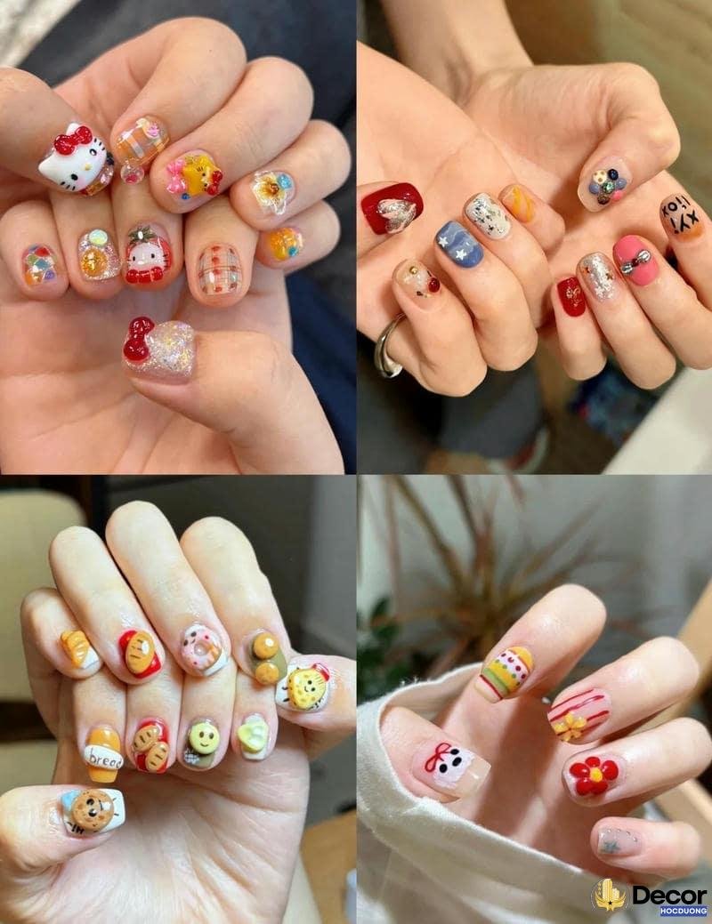 mẫu nail hoạt hình đẹp nhất nét