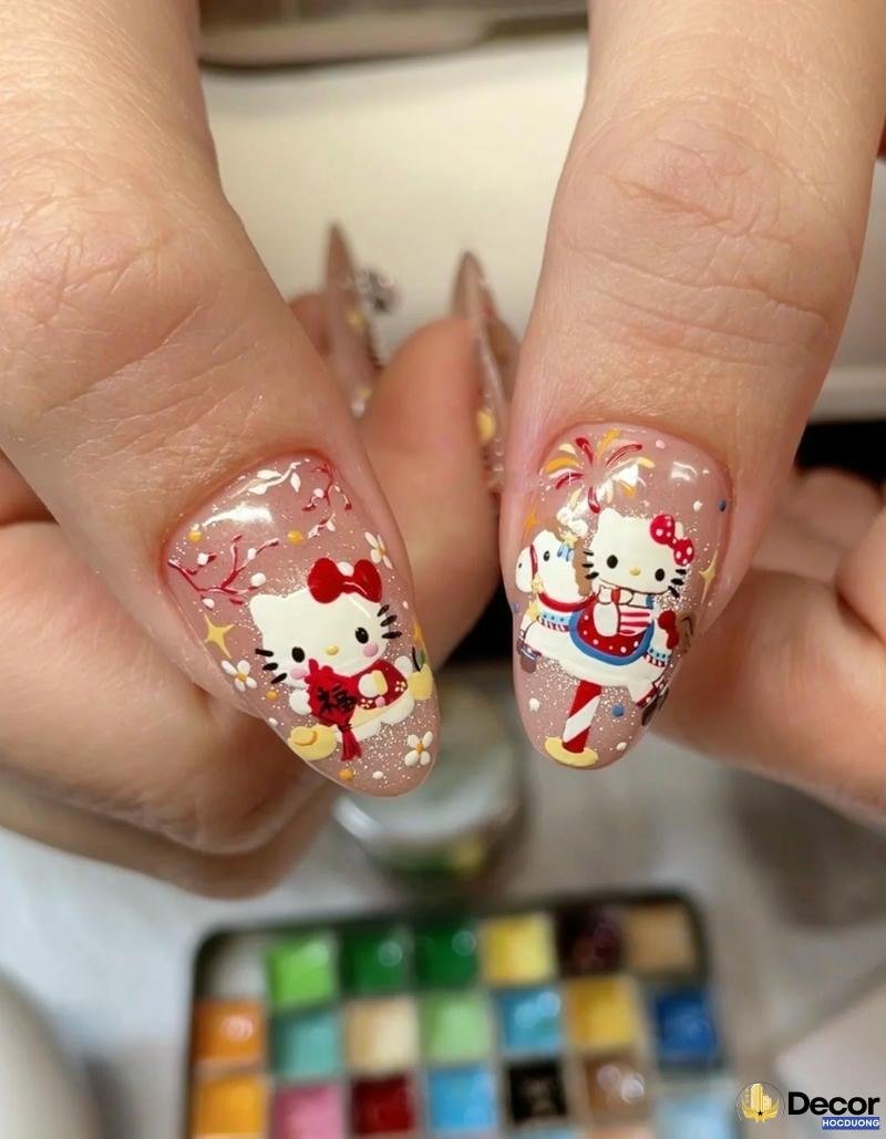 mẫu nail hoạt hình đẹp