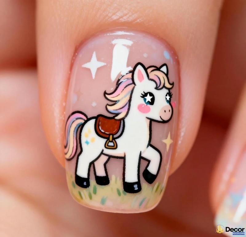 mẫu nail hoạt hình nét