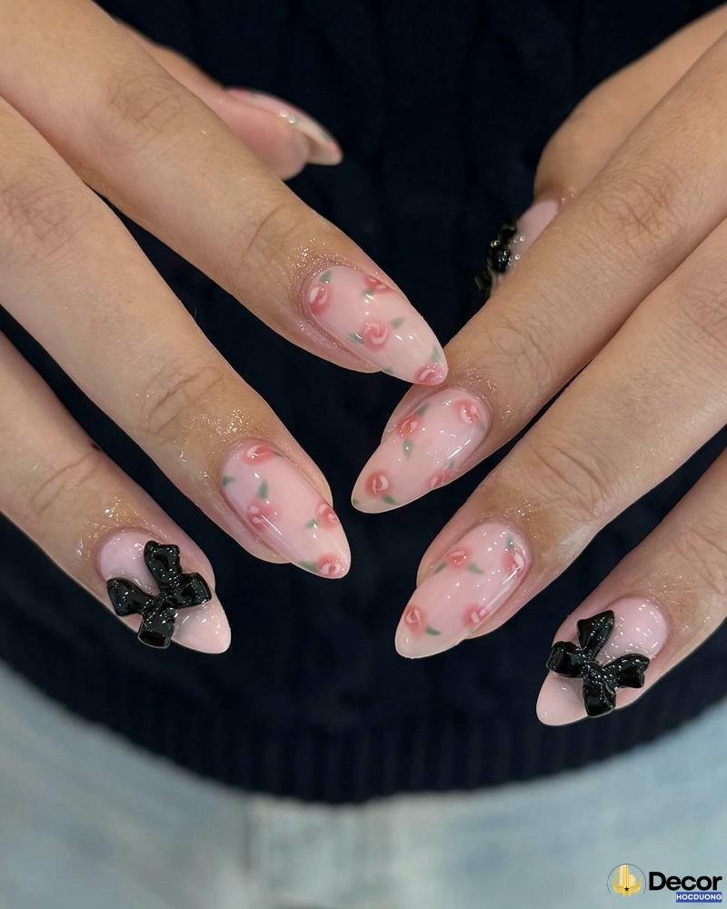 mẫu nail hồng siêu nét 4k