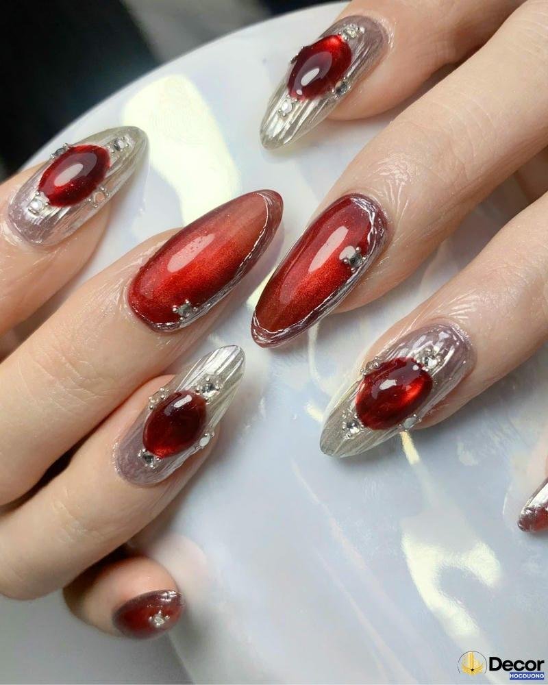 mẫu nail mắt mèo 4k