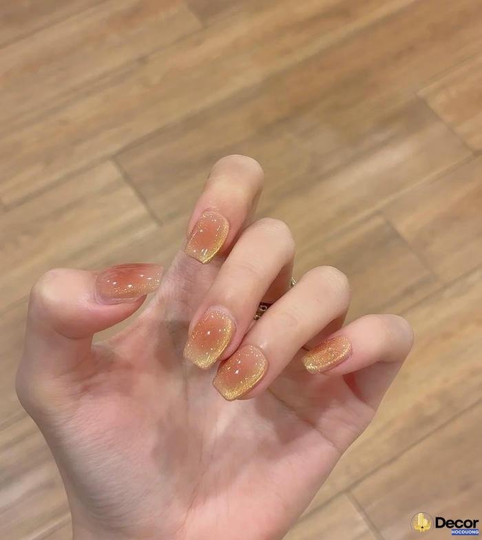 mẫu nail màu cam thạch sang chảnh full hd