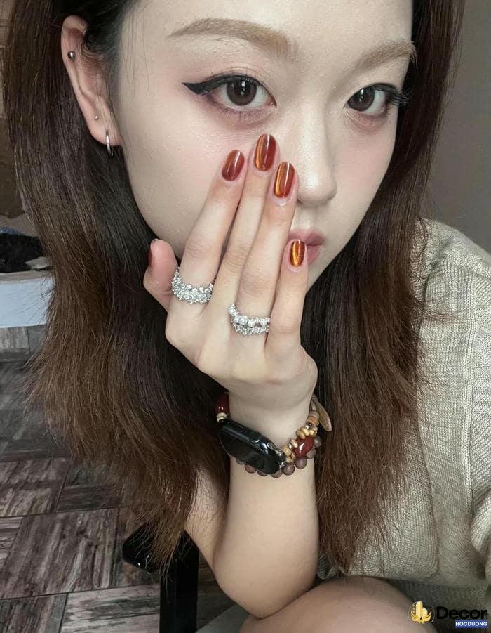 mẫu nail màu nâu đẹp nhất 4k