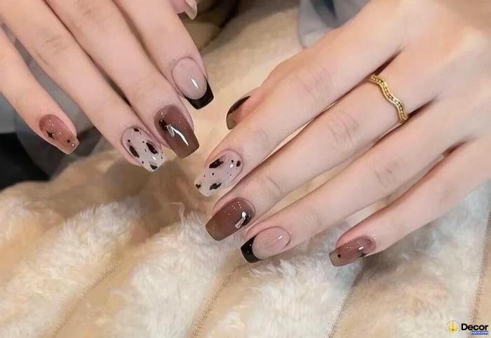 mẫu nail màu nâu sang trọng full hd