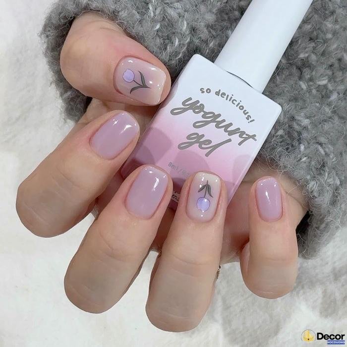 mẫu nail màu nude 4k