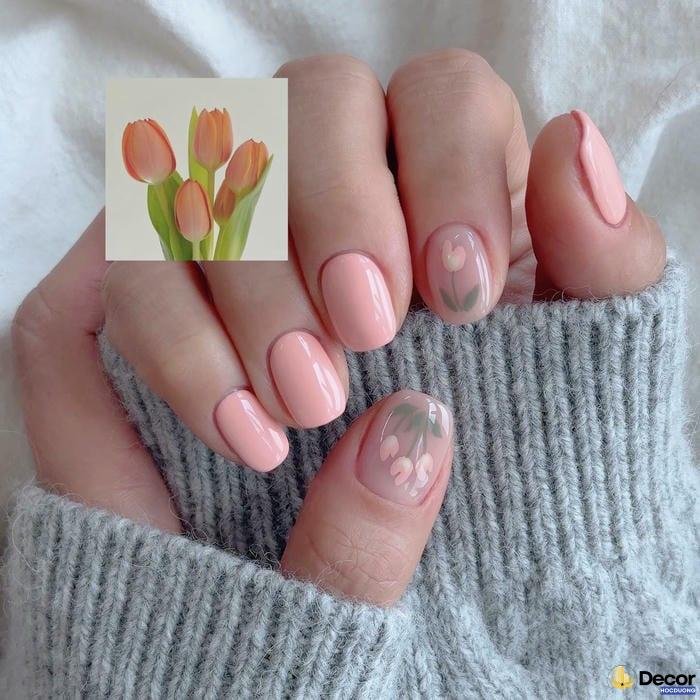 mẫu nail màu nude cực nét 4k