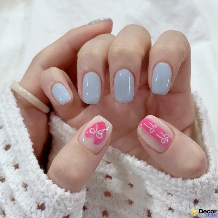 mẫu nail màu nude đẹp