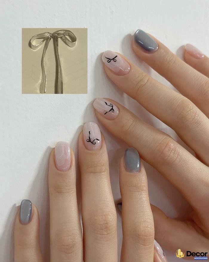 mẫu nail màu nude hd