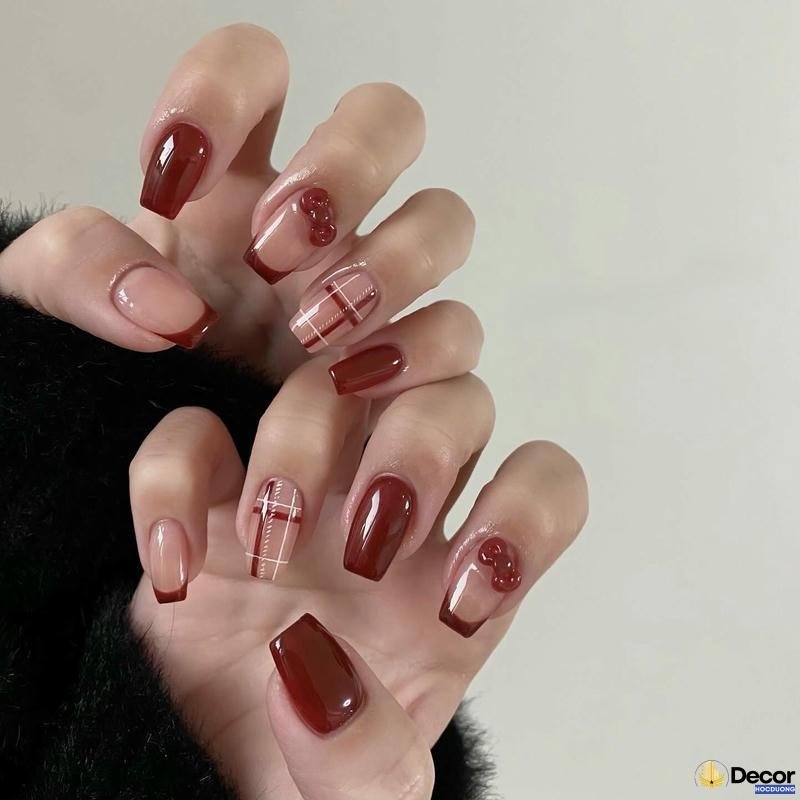 mẫu nail màu thạch đẹp