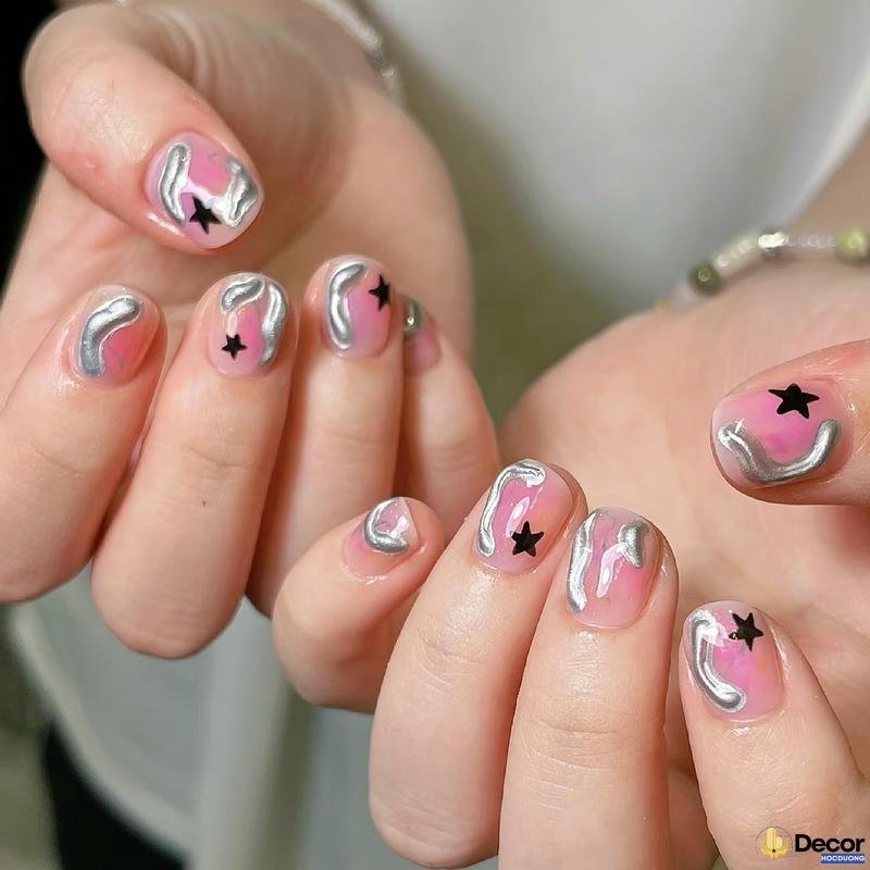 mẫu nail màu thạch hồng cực nét 4k