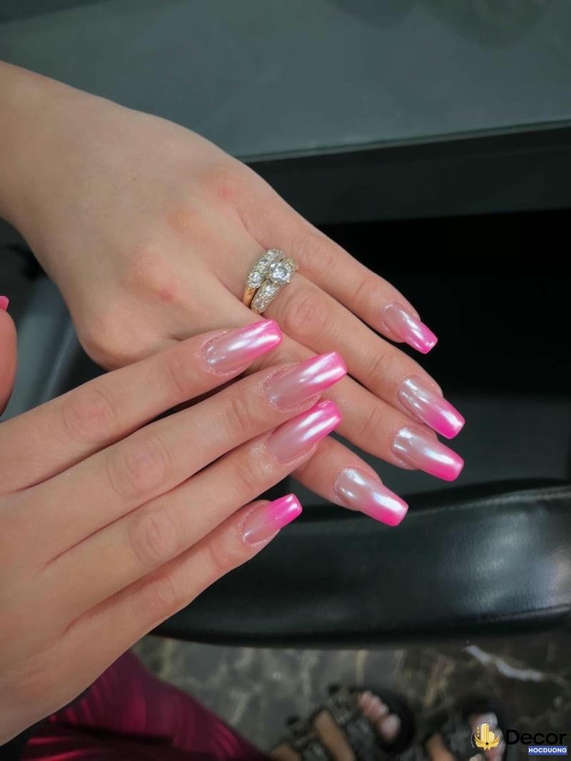 mẫu nail màu thạch hồng full hd