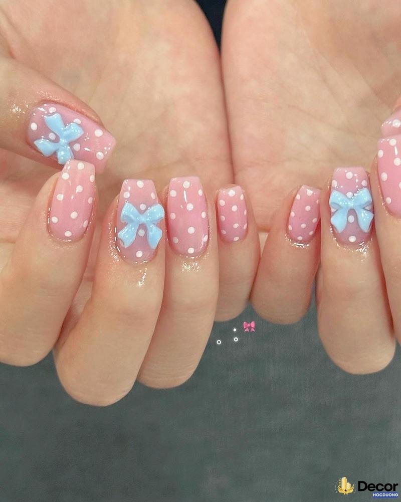 mẫu nail màu thạch hồng sang chảnh 4k