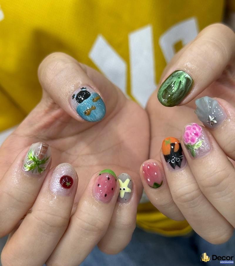 mẫu nail màu thạch sang chảnh full hd