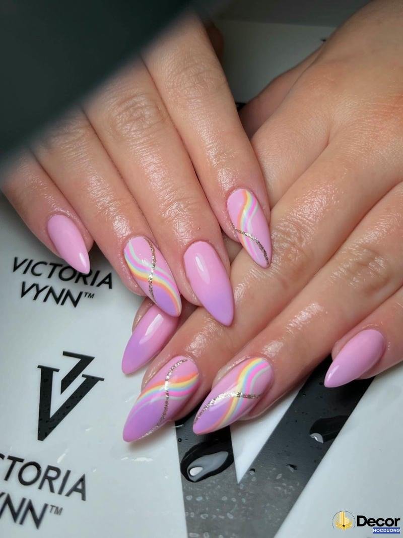 mẫu nail màu tím 4k