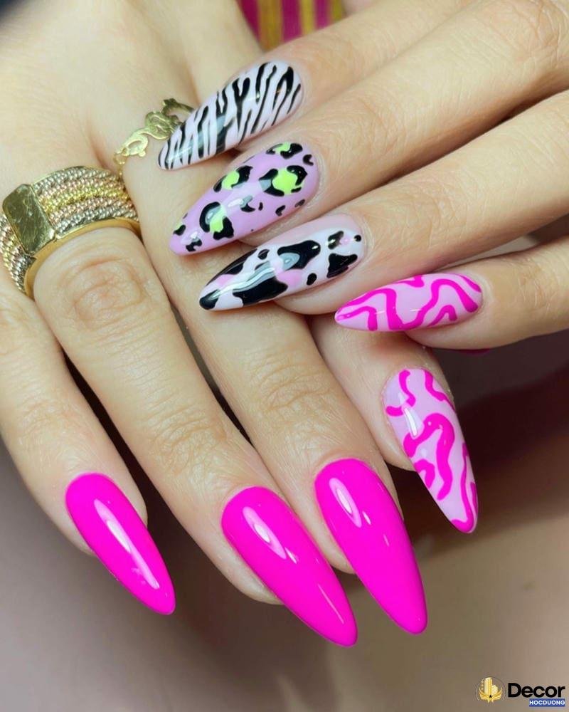 mẫu nail màu tím cá tính hd