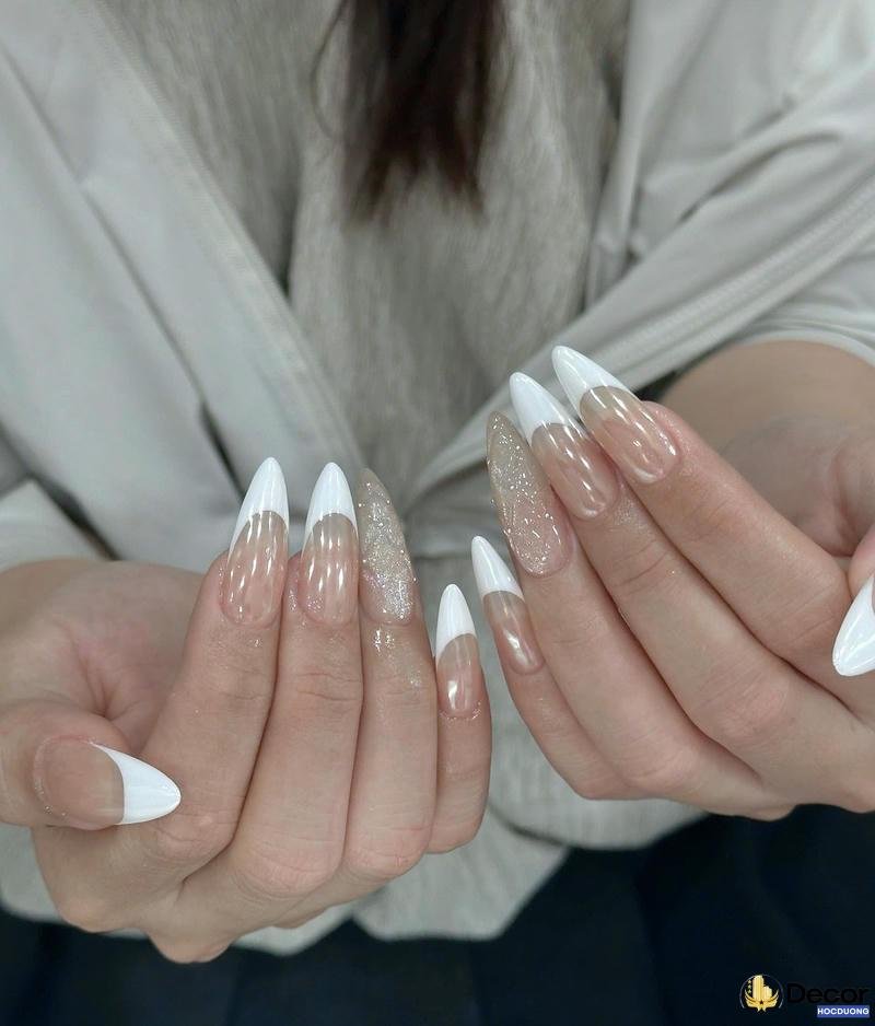 mẫu nail màu trắng cực nét full hd