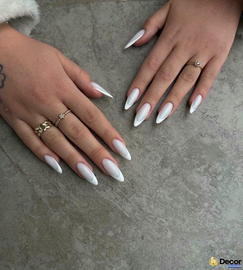 mẫu nail màu trắng đẹp nhất full hd
