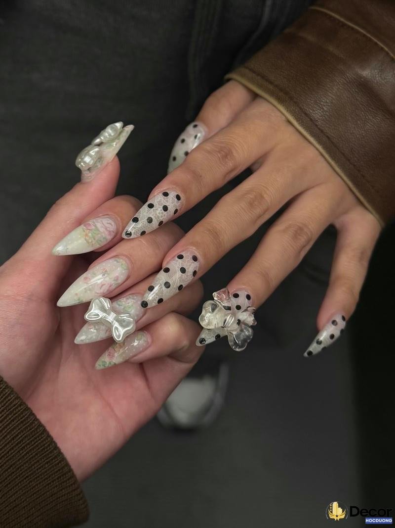 mẫu nail màu trắng đẹp nhất hd