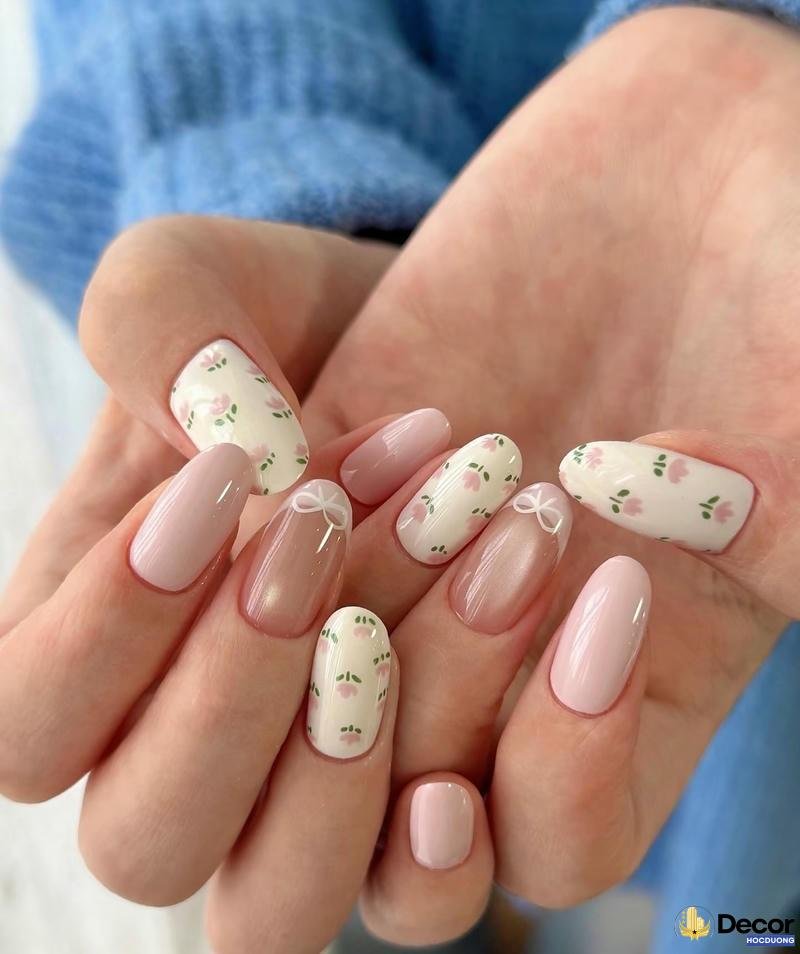 mẫu nail màu trắng đẹp