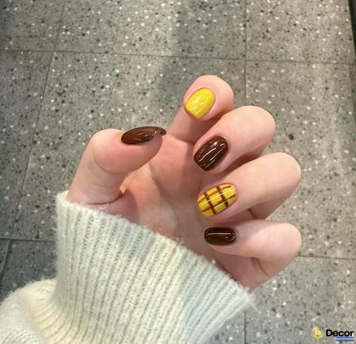 mẫu nail màu vàng cực nét full hd