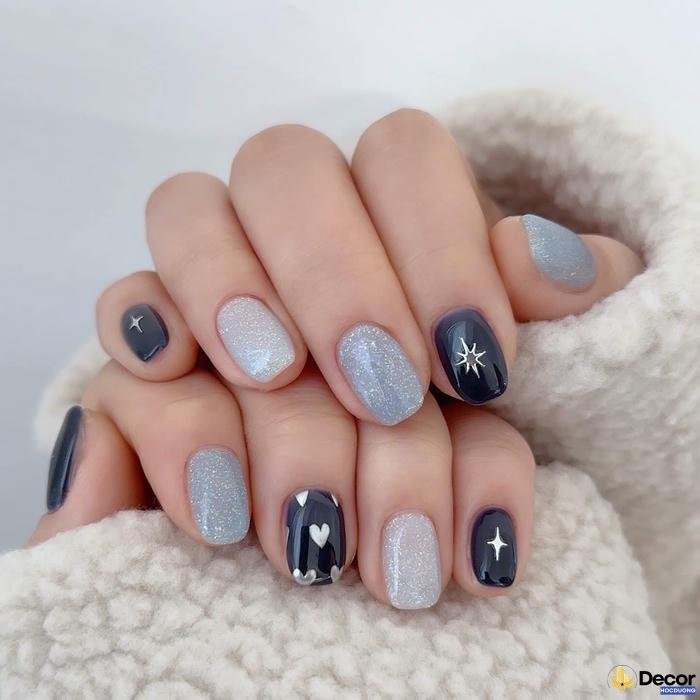 mẫu nail màu xanh cực nét full hd