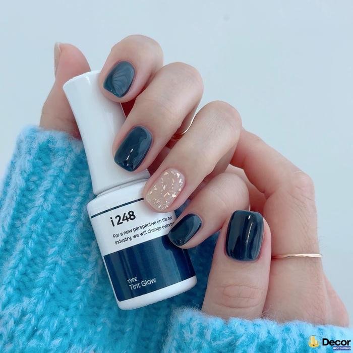 mẫu nail màu xanh cực nét hd