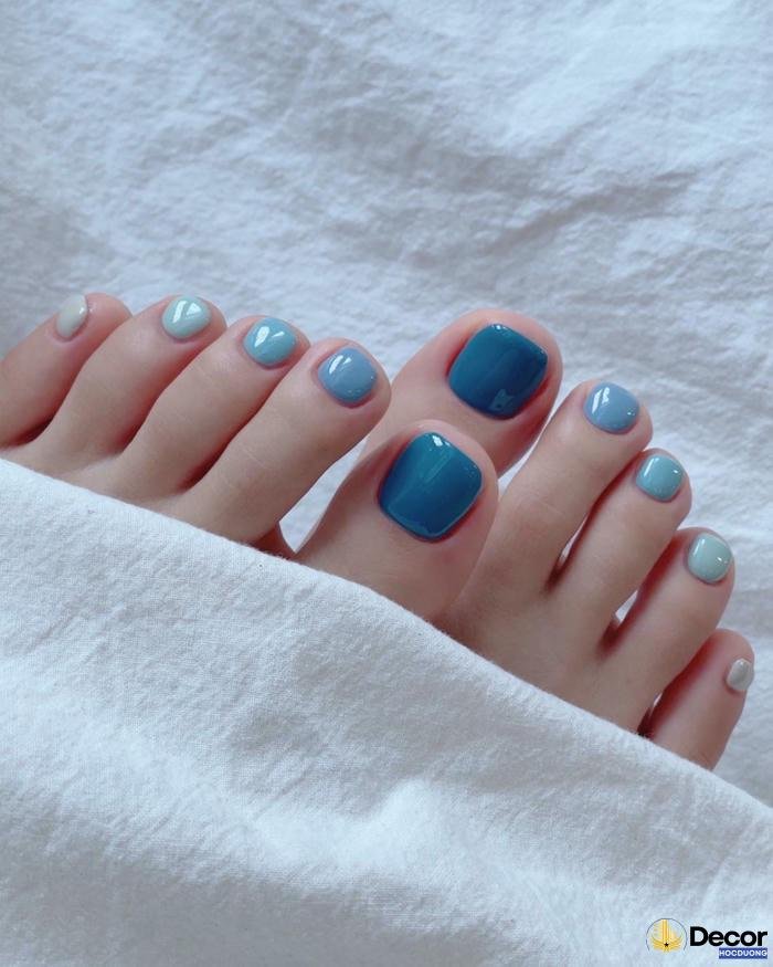 mẫu nail màu xanh đẳng cấp 4k