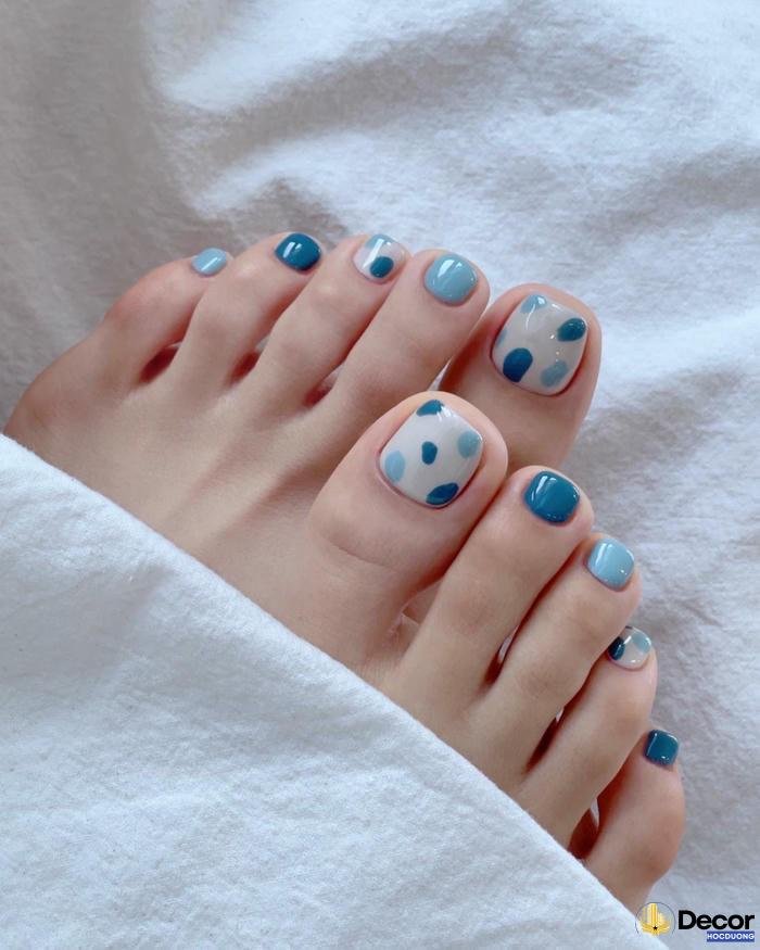 mẫu nail màu xanh đẹp nhất 4k