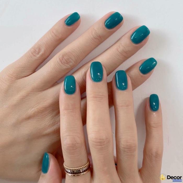mẫu nail màu xanh đẹp nhất hd