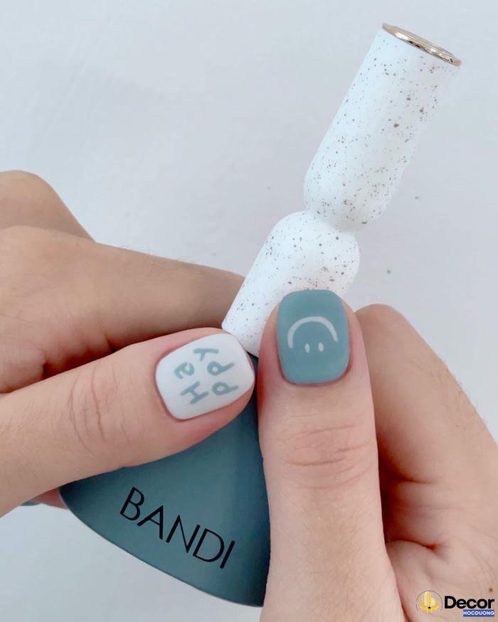 mẫu nail màu xanh đẹp nhất nét