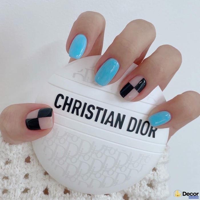 mẫu nail màu xanh full hd