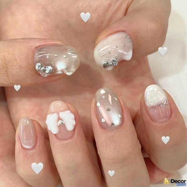 mẫu nail móng ngắn cá tính