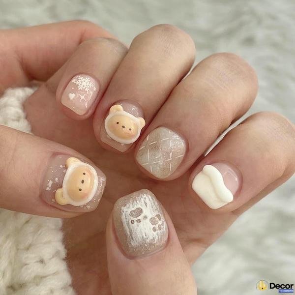 mẫu nail móng ngắn sang chảnh