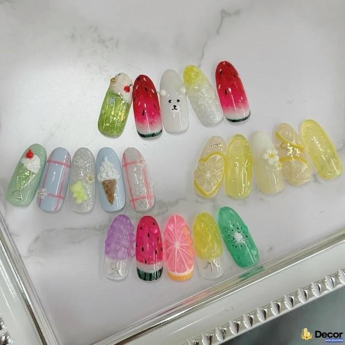nail dưa hấu đẹp