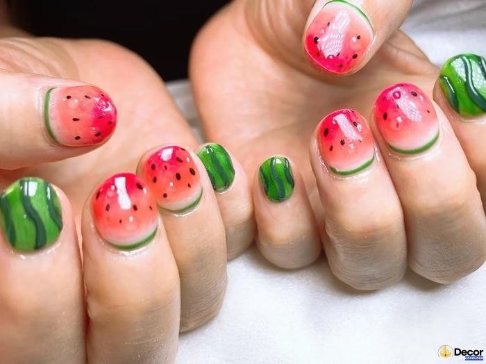 nail dưa hấu sang trọng