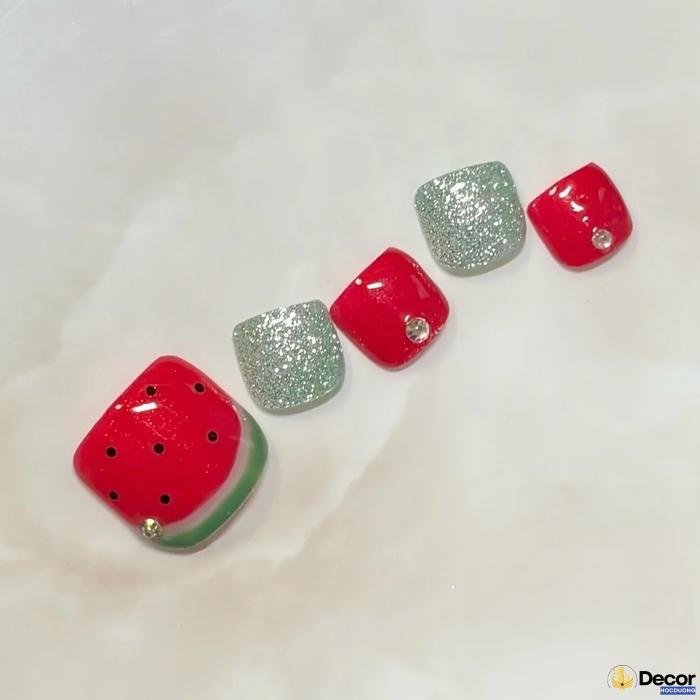 nail dưa hấu thanh lịch