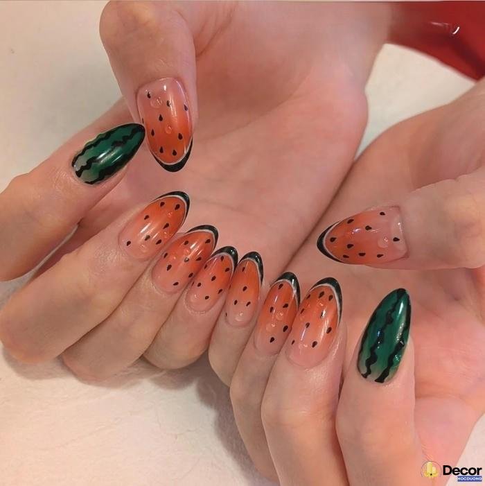 nail dưa hấu tinh tế