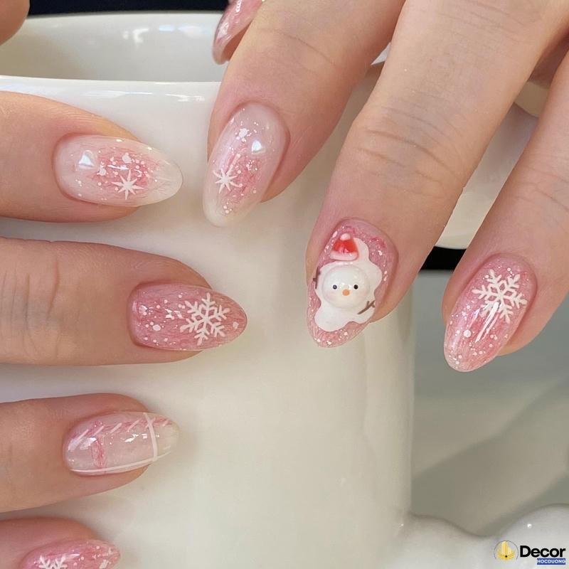 nail giáng sinh vẽ ông già noel hd siêu nét