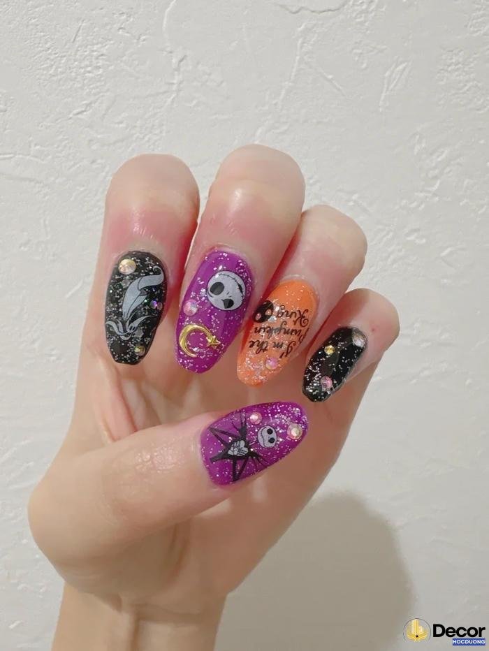 nail halloween cá tính
