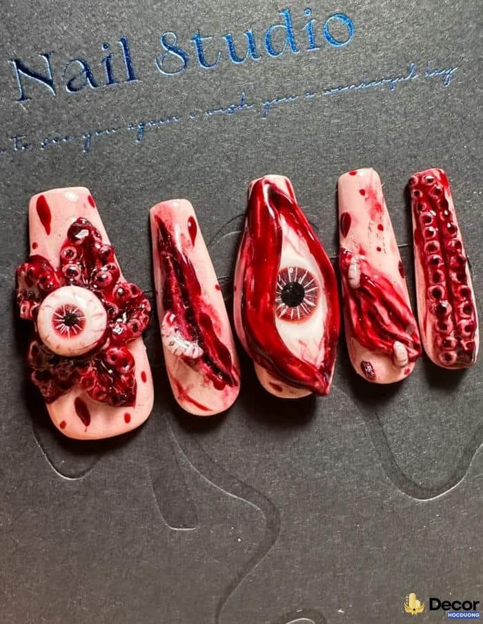 nail halloween tone đen huyền bí full hd