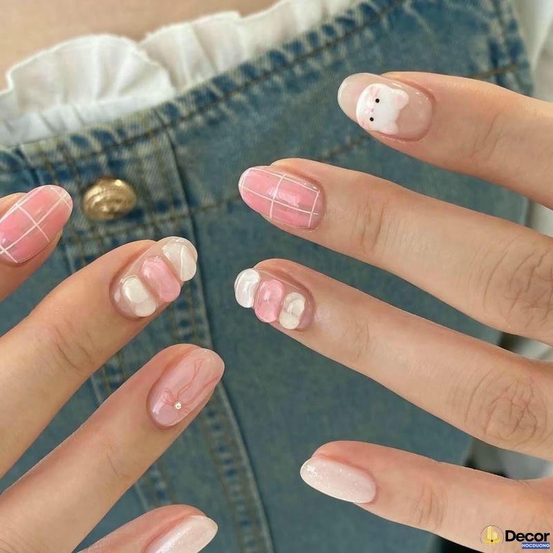 nail hàn quốc đơn giản nét