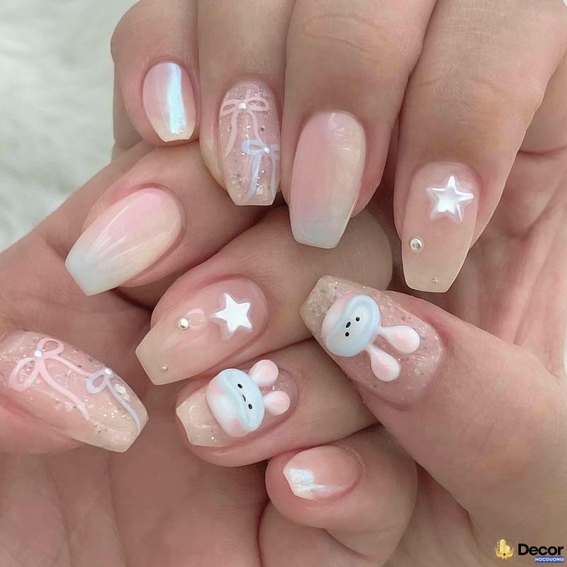 nail hàn quốc phong cách tối giản 4k