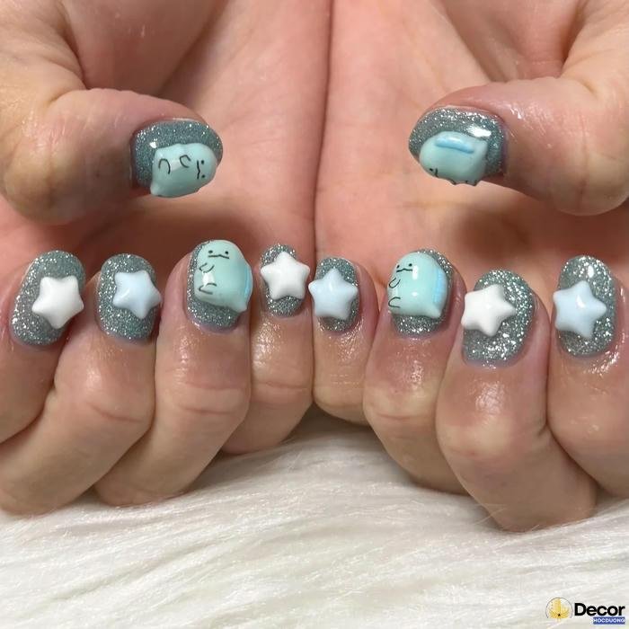 nail hoạt hình đơn giản