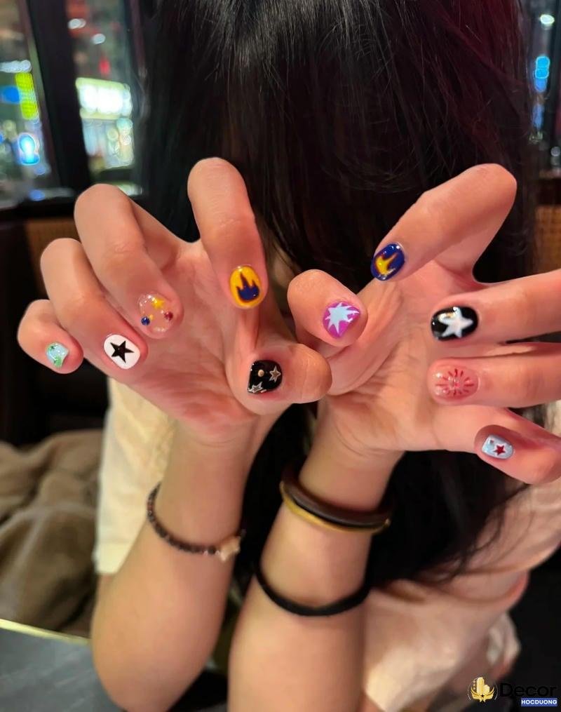 nail hoạt hình tone pastel đáng yêu 4k