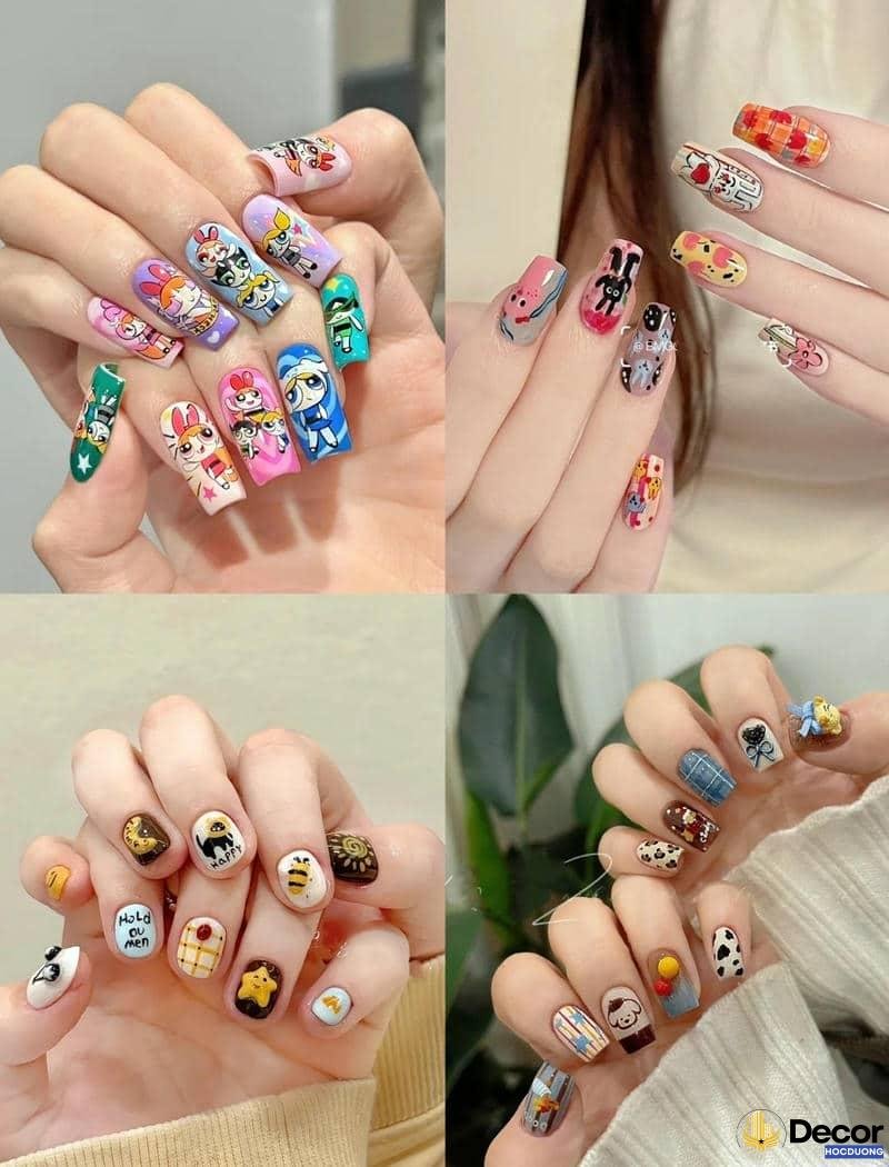 nail hoạt hình xu hướng giới trẻ 4k