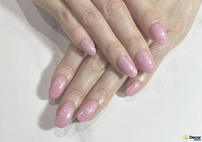 nail hồng đơn giản