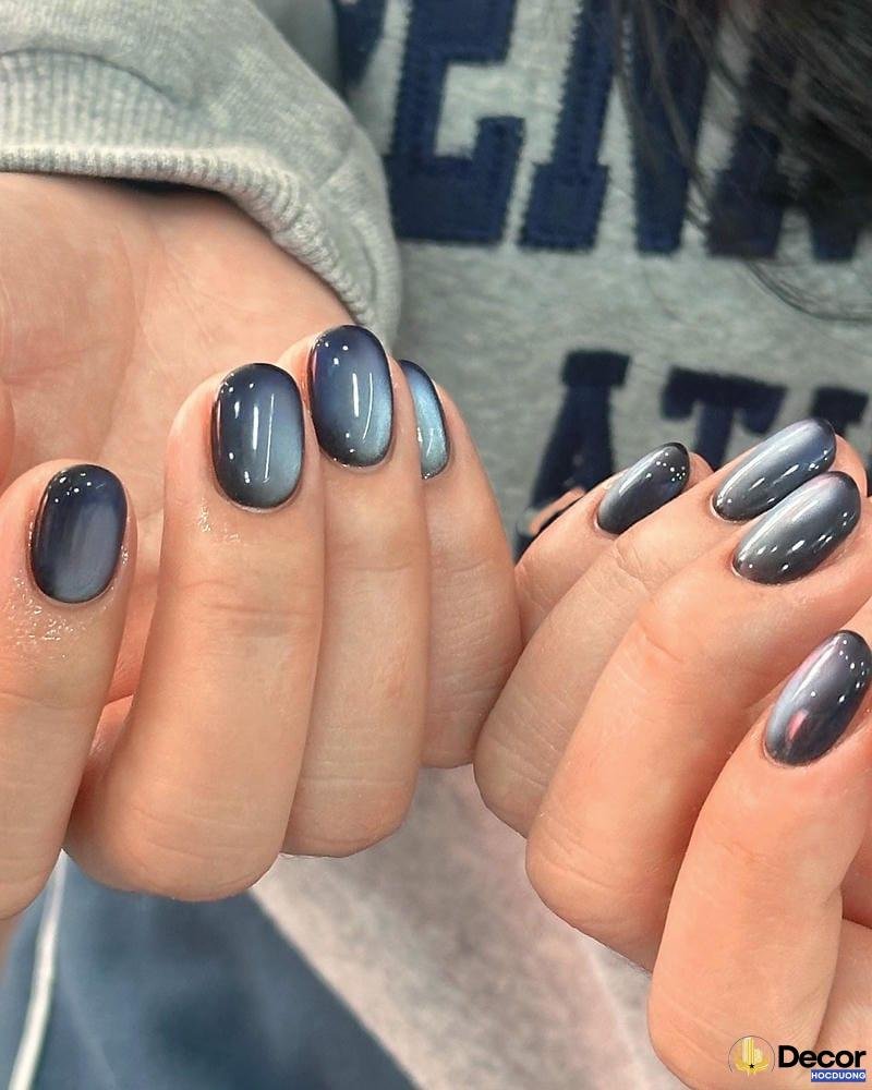 nail hồng thạch phối nhũ lấp lánh full hd