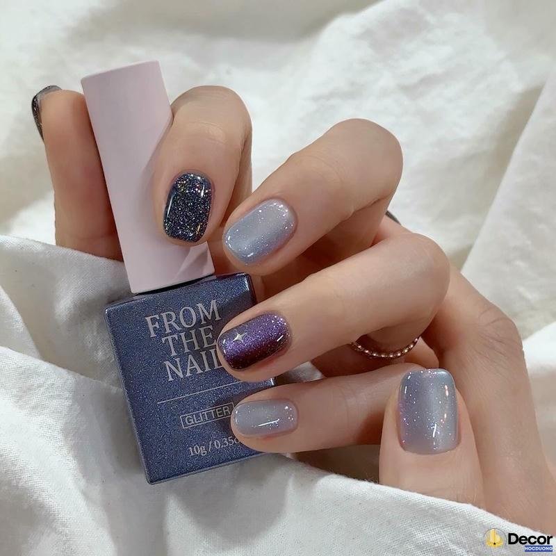 nail kim tuyến bạc lấp lánh hd