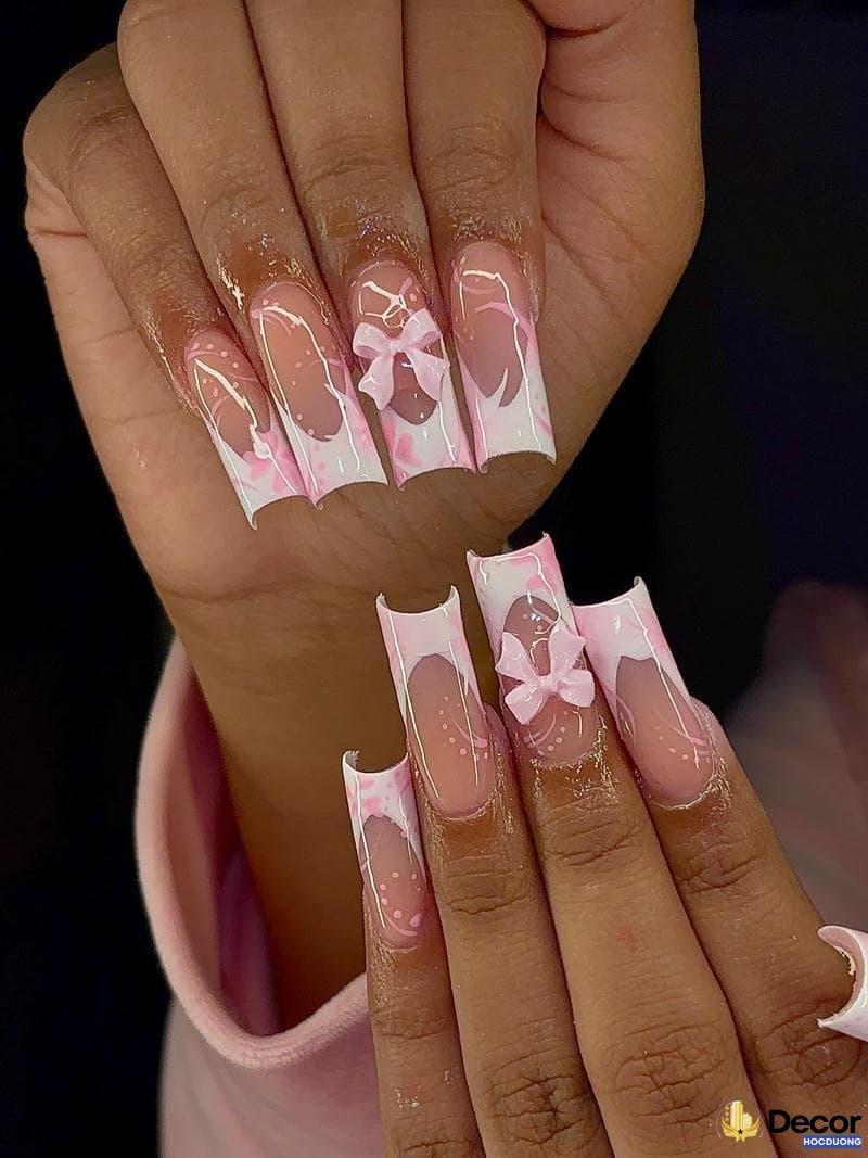 nail màu hồng cánh sen full hd