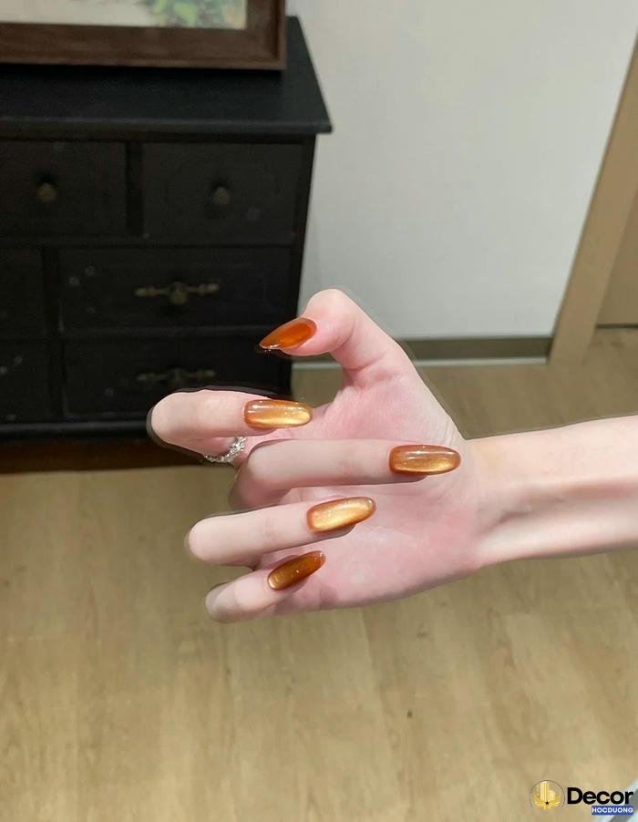 nail màu nâu phong cách tối giản hd